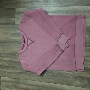 American Eagle Pink terrycloth crew neck crop sweatshirt size small